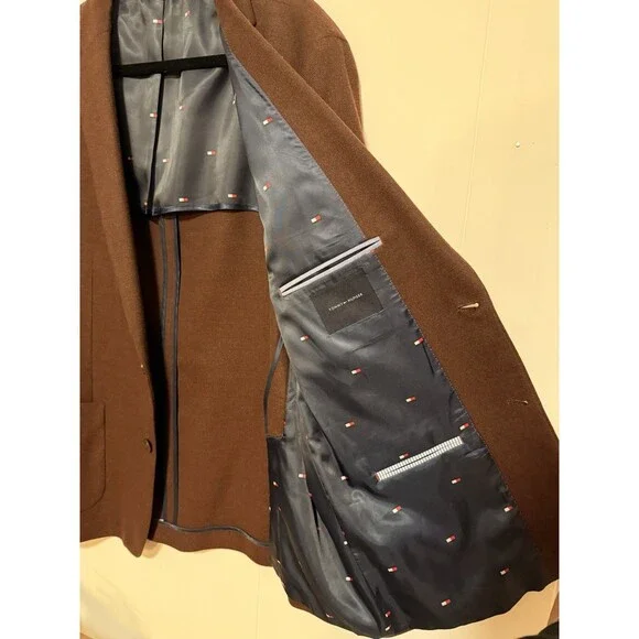 Tommy Hilfiger Men's Brown Modern Suit Jacket Size 48R - Two-Button Jacket Suit - Picture 6 of 15